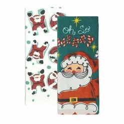 St. Nicholas Square® Oh So Merry Santa Kitchen Towel 2-pk.