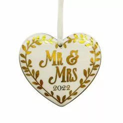 St. Nicholas Square® Mr. And Mrs. 2022 Heart Shaped Sentiment Ornament