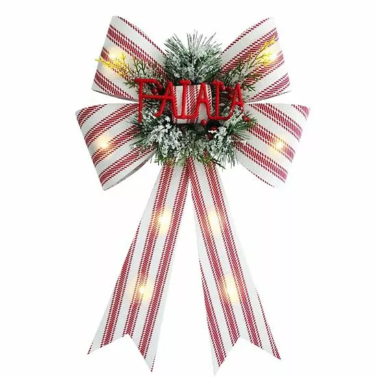 St. Nicholas Square® LED Fa La La Bow Christmas Ornament 1 St. Nicholas Square® LED Fa La La Bow Christmas Ornament