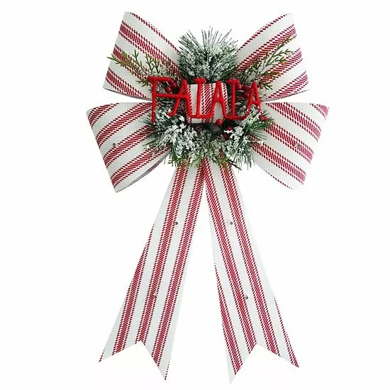 St. Nicholas Square® LED Fa La La Bow Christmas Ornament 2 St. Nicholas Square® LED Fa La La Bow Christmas Ornament - Image 2