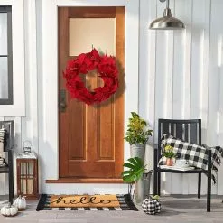 St. Nicholas Square® Artificial Red Poinsettia Wreath -Nichola Home Decor Shop unnamed file 1237