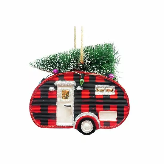 St. Nicholas Square® Plaid Camper Christmas Ornament 2 St. Nicholas Square® Plaid Camper Christmas Ornament - Image 2