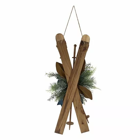 St. Nicholas Square® Wooden Skis Wall Decor 1 St. Nicholas Square® Wooden Skis Wall Decor