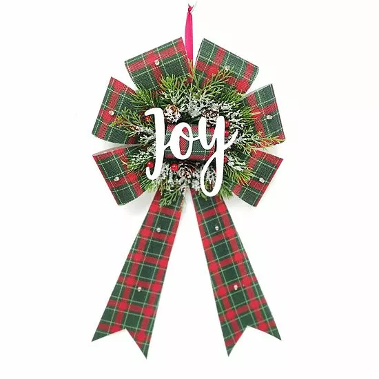 St. Nicholas Square® LED Joy Bow Christmas Ornament 2 St. Nicholas Square® LED Joy Bow Christmas Ornament - Image 2