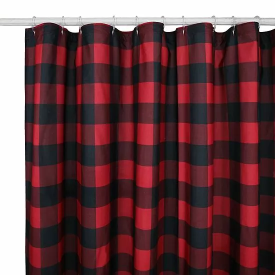 St. Nicholas Square Buffalo Check Snowflake Shower Curtain 2 St. Nicholas Square Buffalo Check Snowflake Shower Curtain - Image 2