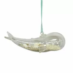 St. Nicholas Square® Glass Sparkle Whale Christmas Ornament With Loop
