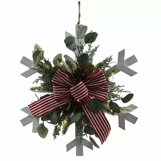 St. Nicholas Square® LED Wooden Snowflake Wall Decor 2 St. Nicholas Square® LED Wooden Snowflake Wall Decor - Image 2