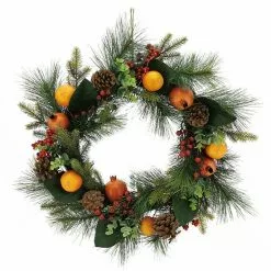 St. Nicholas Square® Pre-Lit Artificial Pomegranate Wreath -Nichola Home Decor Shop unnamed file 1735