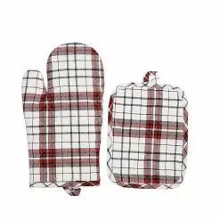 St. Nicholas Square® Farmhouse Plaid Oven Mitt & Pot Holder Set