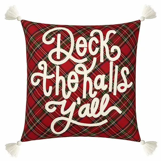 St. Nicholas Square® Dec The Halls Y'All Throw Pillow 1 St. Nicholas Square® Dec The Halls Y'All Throw Pillow