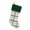 St. Nicholas Square® Green Plaid Stocking With Faux Fur Cuff