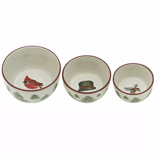 St. Nicholas Square® Yuletide 3-pc. Nesting Bowl Set 4 St. Nicholas Square® Yuletide 3-pc. Nesting Bowl Set - Image 4