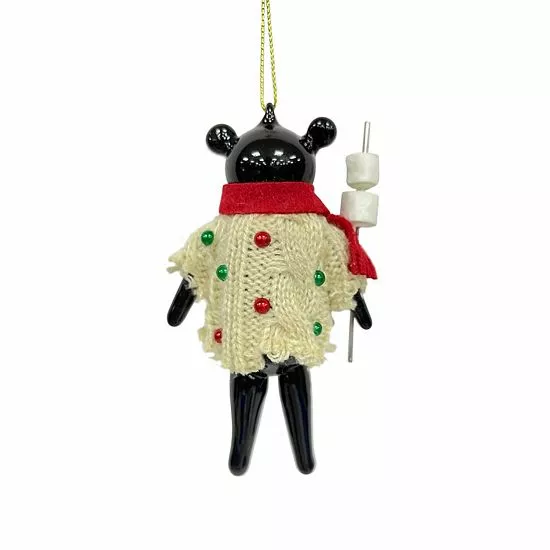 St. Nicholas Square® Bear Roasting Marshmallow Christmas Ornament 2 St. Nicholas Square® Bear Roasting Marshmallow Christmas Ornament - Image 2