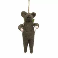 St. Nicholas Square® Felted Wool Garden Mouse Christmas Ornament