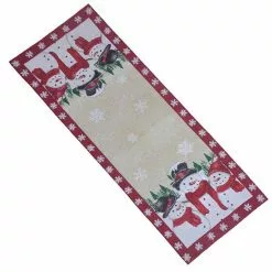 St. Nicholas Square® Yuletide Snowman Tapestry Table Runner - 36"