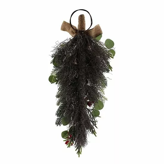 St. Nicholas Square® Artificial Red Berry Eucalyptus Teardrop Wall Decor 2 St. Nicholas Square® Artificial Red Berry Eucalyptus Teardrop Wall Decor - Image 2