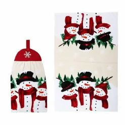 St. Nicholas Square® Yuletide Snowman Tie-Top Kitchen Towel 2-pk. -Nichola Home Decor Shop unnamed file 366