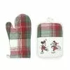 Disney's Mickey & Minnie Plaid Oven Mitt & Pot Holder Set By St. Nicholas Square®
