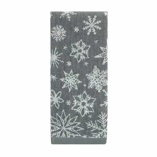 St. Nicholas Square® Gray Snowflake Jacquard Hand Towel 1 St. Nicholas Square® Gray Snowflake Jacquard Hand Towel