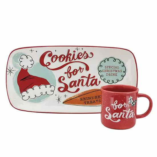 St. Nicholas Square® Memory Lane Cookies For Santa Cookie Plate & Mug Set 1 St. Nicholas Square® Memory Lane Cookies For Santa Cookie Plate & Mug Set