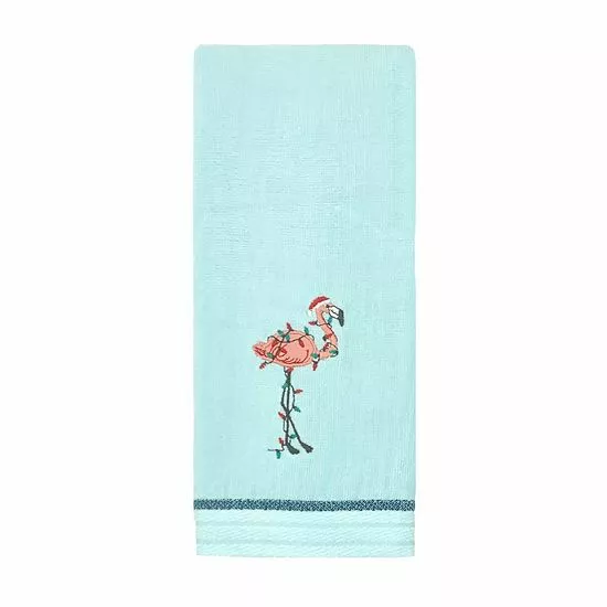 St. Nicholas Square® Coastal Flamingo Lights Hand Towel 1 St. Nicholas Square® Coastal Flamingo Lights Hand Towel