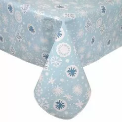 St. Nicholas Square® Blue Snowflake Vinyl Tablecloth