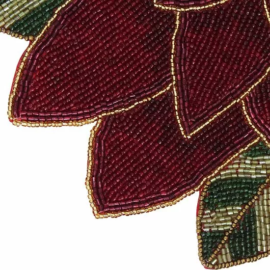 St. Nicholas Square® Beaded Poinsettia Placemat 2 St. Nicholas Square® Beaded Poinsettia Placemat - Image 2