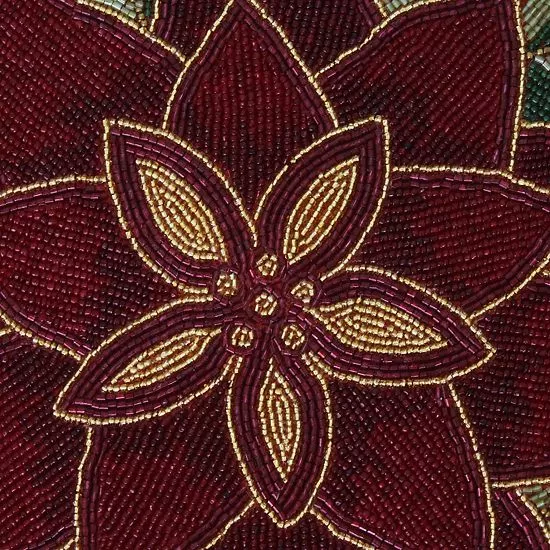 St. Nicholas Square® Beaded Poinsettia Placemat 3 St. Nicholas Square® Beaded Poinsettia Placemat - Image 3