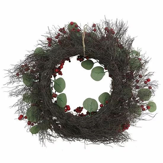 St. Nicholas Square® Artificial Eucalyptus Berry Wreath 2 St. Nicholas Square® Artificial Eucalyptus Berry Wreath - Image 2