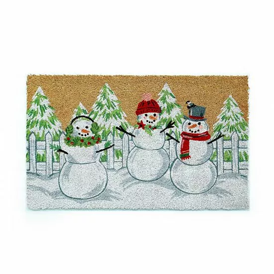 St. Nicholas Square® Snowmen 18'' X 30'' Coir Doormat 1 St. Nicholas Square® Snowmen 18'' X 30'' Coir Doormat