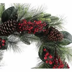 St. Nicholas Square® Artificial Magnolia Holly Berry Wreath 6 St. Nicholas Square® Artificial Magnolia Holly Berry Wreath -Nichola Home Decor Shop unnamed file 763