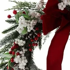 St. Nicholas Square® Artificial White Red Berry Greenery Wreath -Nichola Home Decor Shop unnamed file 77