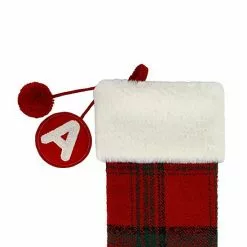 St. Nicholas Square® Plaid Monogram Christmas Stocking -Nichola Home Decor Shop unnamed file 779