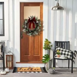 St. Nicholas Square® Artificial White Red Berry Greenery Wreath -Nichola Home Decor Shop unnamed file 78