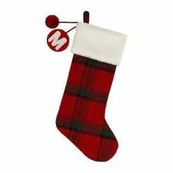 St. Nicholas Square® Plaid Monogram Christmas Stocking -Nichola Home Decor Shop unnamed file 783