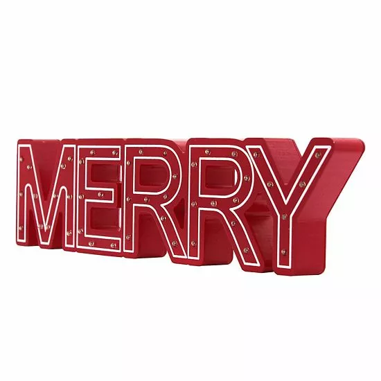 St. Nicholas Square® LED Merry Sentiment Table Decor 3 St. Nicholas Square® LED Merry Sentiment Table Decor - Image 3