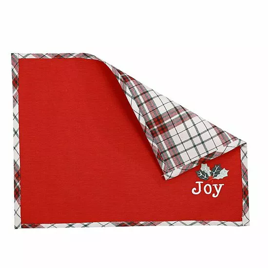 St. Nicholas Square® Joy Farmhouse Plaid Placemat 2 St. Nicholas Square® Joy Farmhouse Plaid Placemat - Image 2