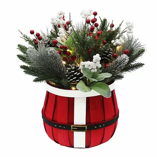 St. Nicholas Square® Santa Basket Artificial Branches Berries Table Decor 1 St. Nicholas Square® Santa Basket Artificial Branches Berries Table Decor