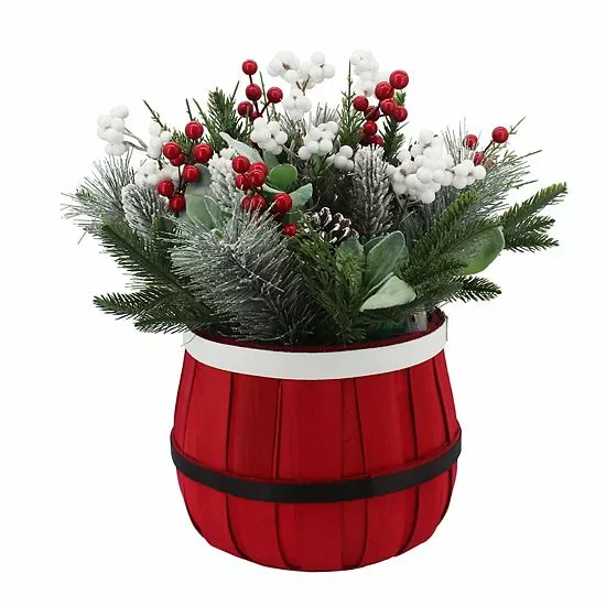 St. Nicholas Square® Santa Basket Artificial Branches Berries Table Decor 3 St. Nicholas Square® Santa Basket Artificial Branches Berries Table Decor - Image 3