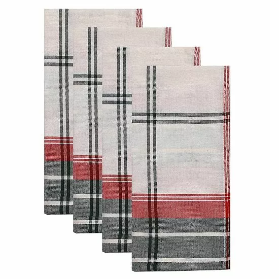 St. Nicholas Square® White Farmhouse Plaid Dinner Napkin 4-pk. 1 St. Nicholas Square® White Farmhouse Plaid Dinner Napkin 4-pk.
